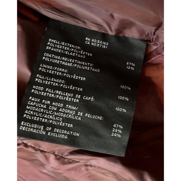 Mark New York Purple Women's Quilted Jacket With Hoodie Stretch Faux Down Size L - Picture 7 of 10